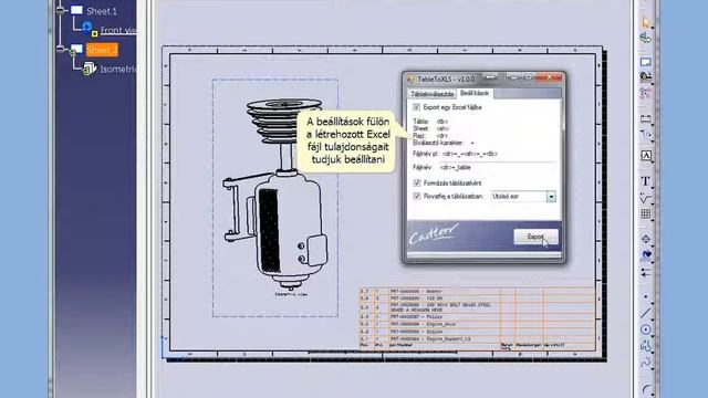 Táblázat exportálás CATIA-ból - MS Excel (.xls) formátumba смотреть онлайн