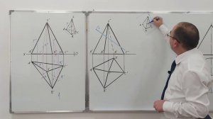 Построение линии пересечения поверхности пирамиды с проецирующей плоскостью