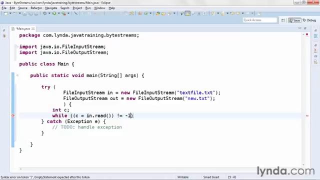 java tutorial Reading and Writing Byte Streams смотреть онлайн