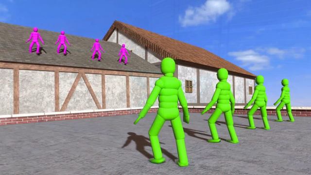 NPC Wars On Rooftops #2  (with Active Ragdoll Physics)