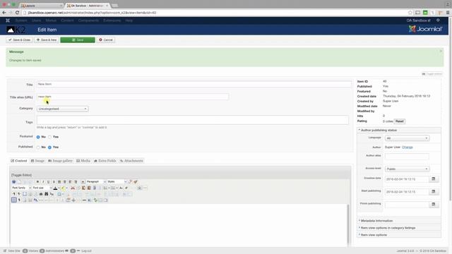 Joomla New K2 Item смотреть онлайн