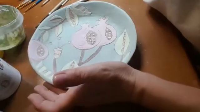 Роспись керамической тарелки смотреть онлайн