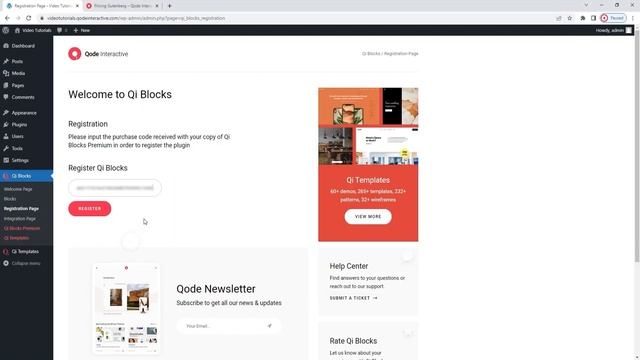 Getting Started with Qi Templates for Gutenberg Installation, Registration, and Demo Content Import смотреть онлайн