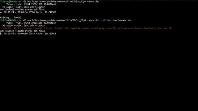 MPV Player from terminal. смотреть онлайн