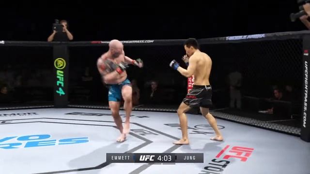 ДЖОШ ЭММЕТТ VS ЧЕН СОН ДЖОН (КОРЕЙСКИЙ ЗОМБИ) UFC 4 CPU VS CPU смотреть онлайн