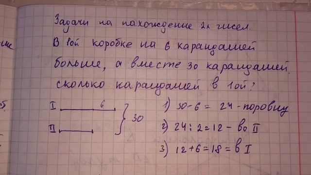 Задачи на нахождение двух чисел по их суме и разности смотреть онлайн