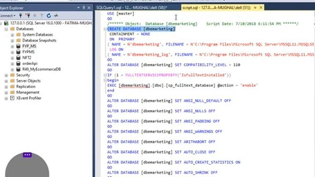 Creating Database and tables from script file/SQL SERVER/ смотреть онлайн