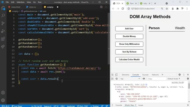 Build a JavaScript Project Using DOM Array Methods - JavaScript Beginner Projects смотреть онлайн