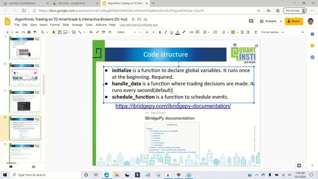 Algorithmic Trading Python From Idea to Back test to Live Markets Interactive Brokers TD Robinhood смотреть онлайн