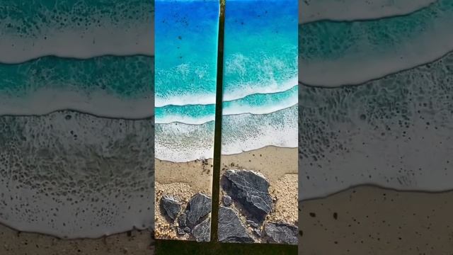 Ocean inspired resin art seascape created with epoxy resin and real beach sand ‘Mandurah Canals’ смотреть онлайн