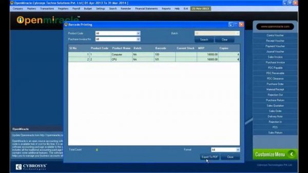 Barcode Printing- How to generate a barcode of product and print barcode.