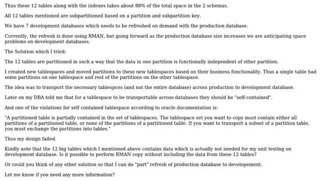 Oracle 11g: Part Copy of Production data to Development Environment смотреть онлайн