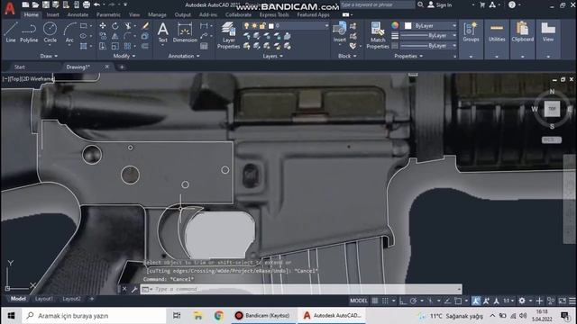 DRAWING M16 WITH AUTOCAD | THE FILE IS IN THE VIDEO DESCRIPTION смотреть онлайн