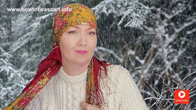 How To Wear A Pavlovo Posad Shawl. Headscarf Styles For Winter. Part 2