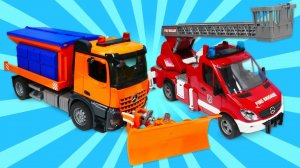 Машины-помощники: Пожарная машина и Снегоуборочная машина. Видео для мальчиков про большие машинки