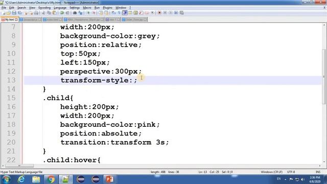 CSS Lecture - 75 Transform Style (preserve-3d) Property of CSS смотреть онлайн