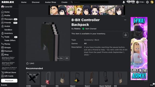[FREE ITEM] How to get the 8-BIT CONTROLLER BACKPACK | Roblox смотреть онлайн