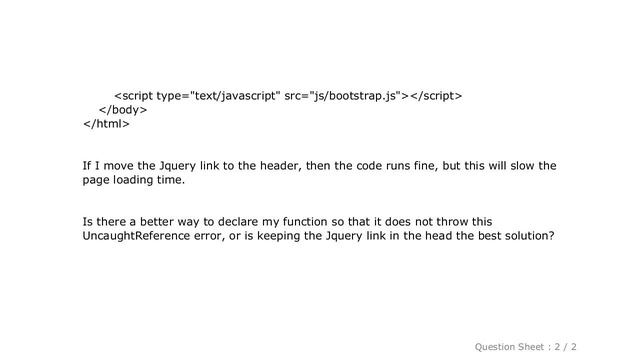 jQuery : Uncaught ReferenceError: $ is not defined when jquery.js is at end of document смотреть онлайн