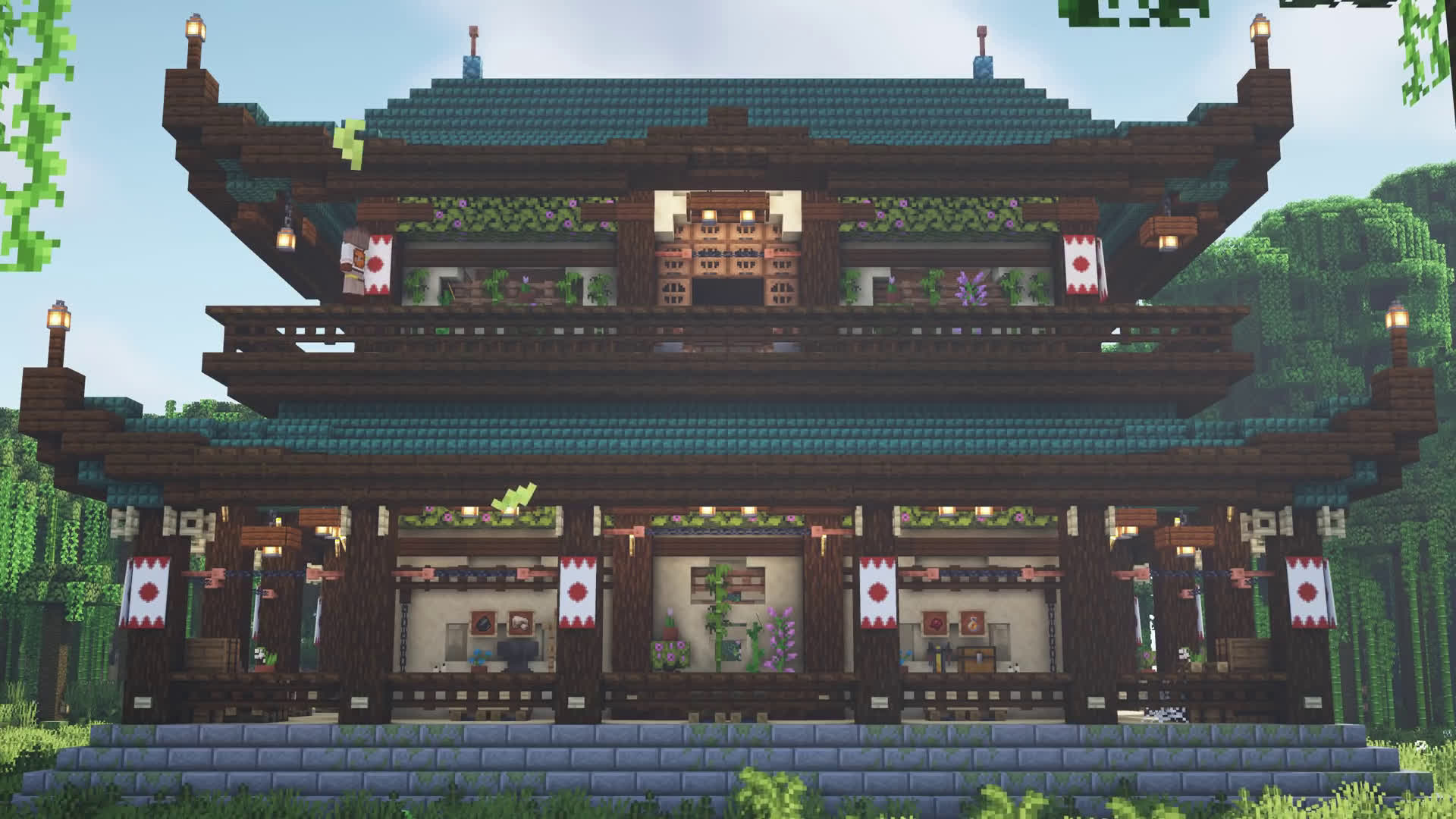 Учебник по майнкрафту, как построить большой японский дом, minecraft. смотреть онлайн