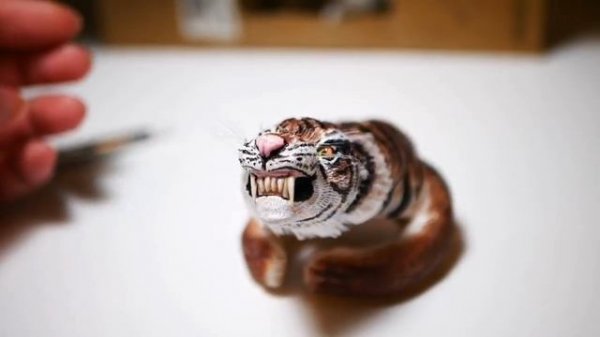 как сделать диораму Тигр