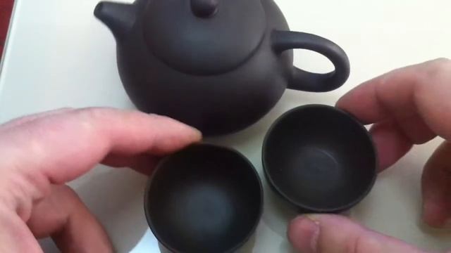 Китайский чайник из глины и две чашки с Aliexpress смотреть онлайн