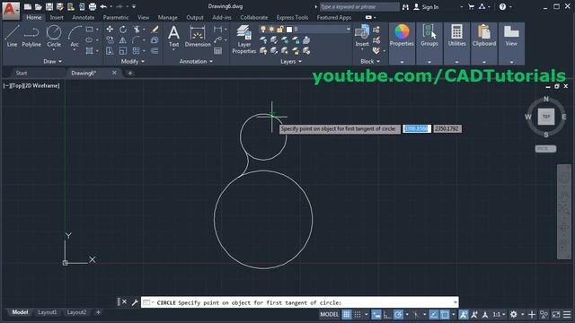 How to Draw an Arc Between Two Circles in AutoCAD смотреть онлайн