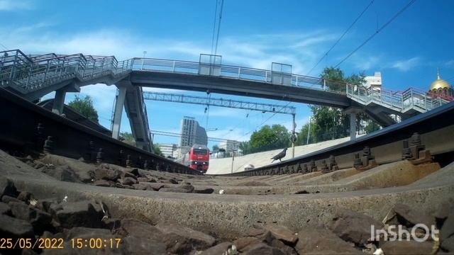 Камера под электровозом ЭП2К-345 с пассажирским поездом №123 Новосибирск - Белгород (со звуком) смотреть онлайн