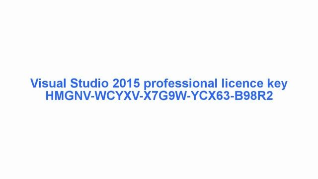 Product Key (licence key) for visual studio professional 2015 смотреть онлайн