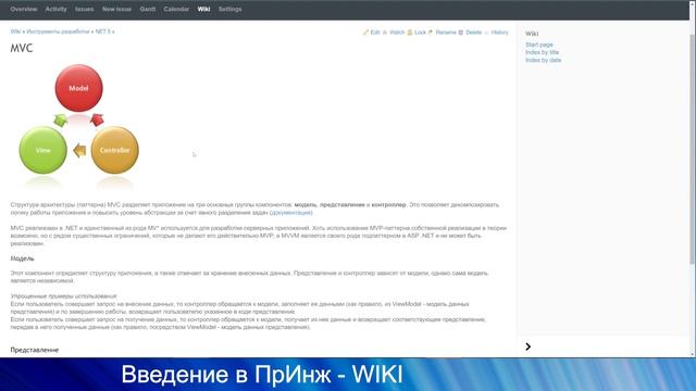 Введение в программную инженерию - документация в wiki смотреть онлайн