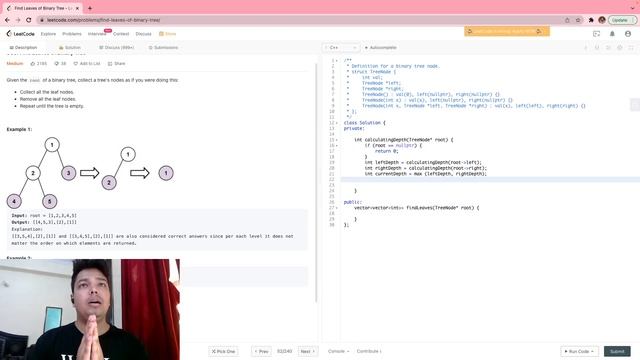 Leetcode - Find leaves of binary tree (BFS/DFS/BinaryTrees) смотреть онлайн