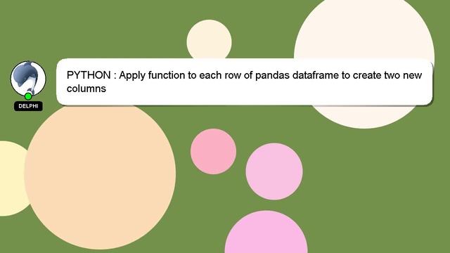 PYTHON : Apply function to each row of pandas dataframe to create two new columns смотреть онлайн