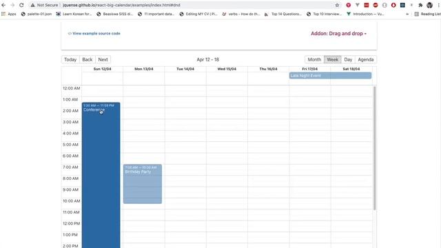 react-big-calendar demo смотреть онлайн