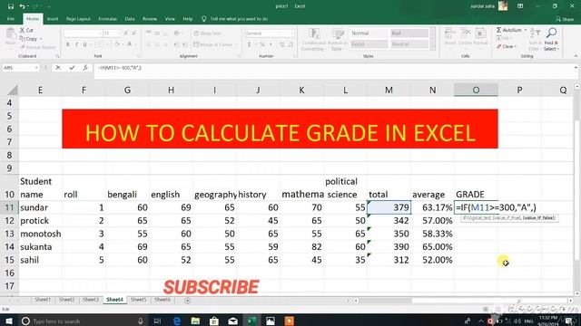 how to use grade in excel in bengali || how to calculate grade formula in excel in bengali смотреть онлайн