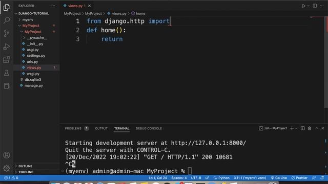 2. "Hello world" in Django. Creating first project in Django смотреть онлайн