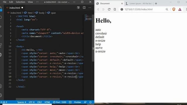how to change cursor style with CSS смотреть онлайн