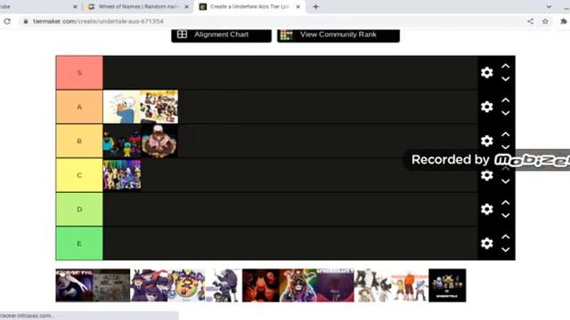 UnderTale AU tier list смотреть онлайн