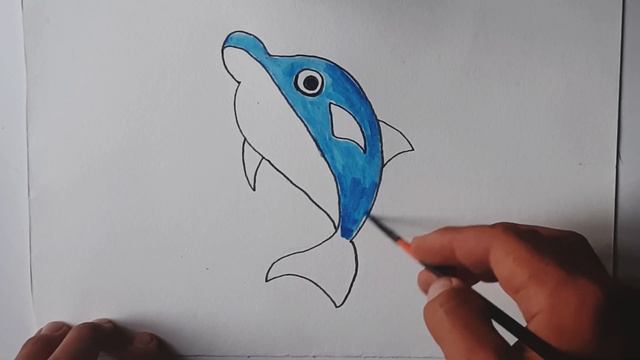 How to draw a dolphin? | Как нарисовать дельфина? смотреть онлайн