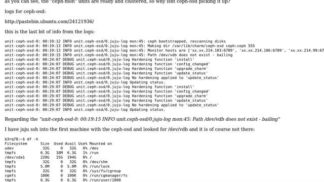 Ubuntu: ceph-osd remains in "blocked" state during juju openstack-base charm bundle installation смотреть онлайн