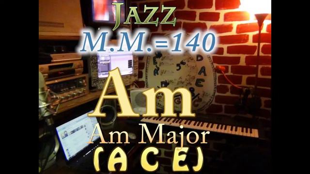 Am Minor (A C E) - Jazz - M.M.=140 - One Chord Backing Track смотреть онлайн