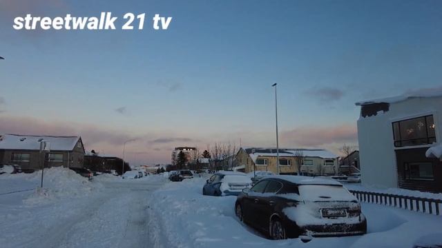 Snow Storm In Reykjavik Keflavik City Of Iceland.