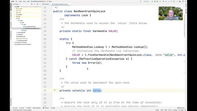 Implementing a Non-reentrant Spin-lock Using the Java 9 VarHandle Class смотреть онлайн