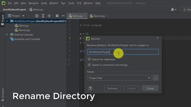 How to Rename a Python project, file and directory on PyCharm IDE смотреть онлайн