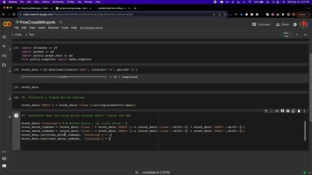 Coding and Visualizing a Stock Price crossing a Simple Moving Average in Python смотреть онлайн