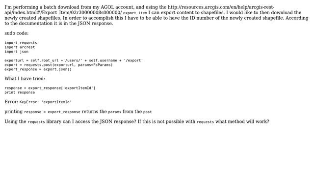 GIS: Getting a JSON response with requests and ArcGIS REST API смотреть онлайн