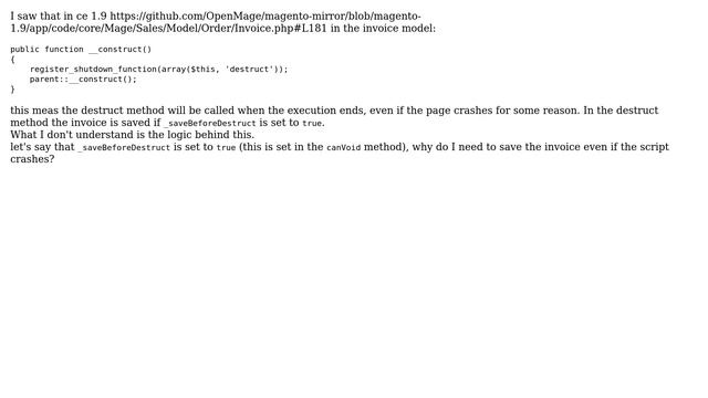 Magento: calling invoice destruct on shutdown смотреть онлайн