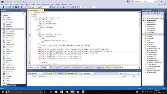 How to use bootstrap button & well classes in asp.net || visual studio 2015 #bootstrap tutorials 5 смотреть онлайн