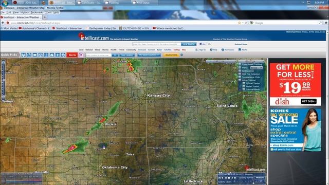 3/29/2012 -- Tornadoes , Hail, Damaging winds = TX, OK, KS, MO, NE, IA, WI, MN, IL, LA смотреть онлайн