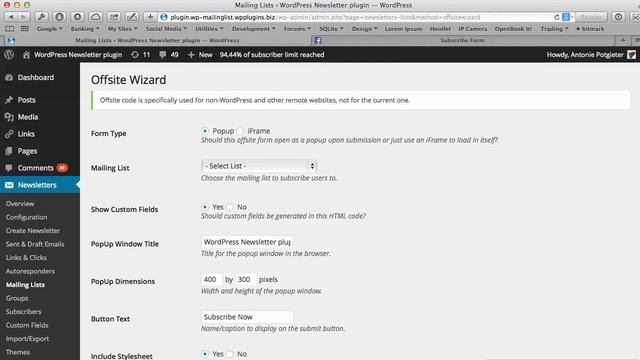 WordPress Newsletter plugin - Facebook App Subscribe Form смотреть онлайн