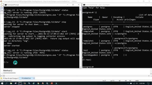 Part -23 Postgres: Stop and start PostgreSQL service смотреть онлайн